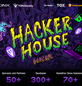 PTON Hacker House Bangkok Draws 300+ Global Developers and 70+ Demo Submissions, Highlight the TON Ecosystem at Devcon Thailand, Powered by TONXR